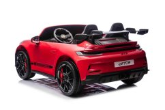 Beneo Elektrické autíčko Porsche 911GT3 24V 4x4, červené, dvojsedadlo, 2,4GHz dálkové ovládání, USB/AUX vstup, 200W motory, odpružení, lithiová baterie, LED světla vpředu a vzadu, ORIGINÁLNÍ licence