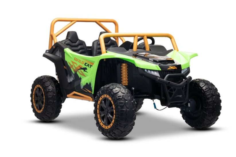 Elektrická buggy Arctic CAT XXL 4x4 24V, zelená, dvoumístná, Měkká EVA kola, Výkonné motory, Lithiová baterie, MP3 přehrávač s Bluetooth, Odpružená zadní náprava, Koženková sedadla, Originální licence