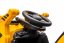 Beneo Licencovaný elektrický Bagr Caterpillar se svahovací lžící, Jednomístný, žlutý, USB vstupem na MP3 Přehrávači, Zadním pohonem s 2 x 30W Motory a Lithiovou baterií