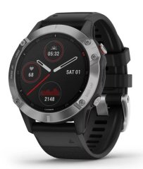 Garmin FÉNIX 6 SILVER, black band