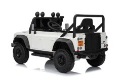 Beneo Elektrické autíčko Land Rover Defender 110 SVX 12V, biele, 4X4 pohon, LED svetlá, predné aj zadné odpruženie kolies, 2.4 GHz diaľkové ovládanie, USB/Aux Vstup, Bluetooth, Lítiová batéria, 4 X 25W motor, ORIGINÁL licencia