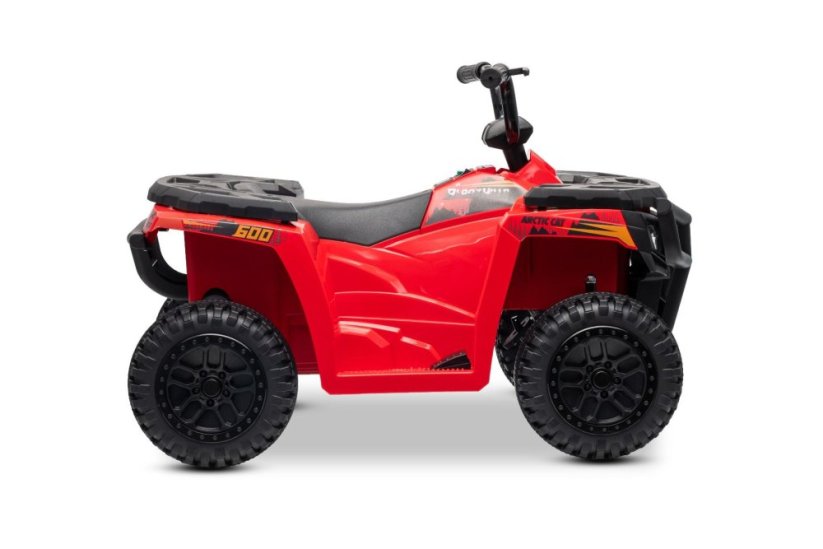Elektrická čtyřkolka Beneo Arctic Cat 12V se zadním pohonem, červená, LED světla, lithiová baterie, 2 x 25W motor, originální licence