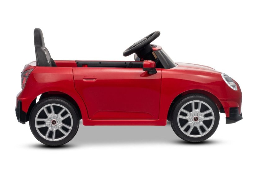 Beneo Elektrické auto BMW Mini Cooper 12V, červené, USB vstup s Bluetooth připojením na MP3 přehrávač, 2,4GHz dálkové ovládání, 2 x 25W motor, lithiová baterie, LED světla, ORIGINÁLNÍ licence