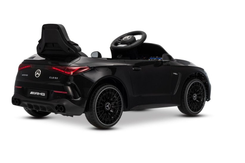 Beneo Elektrické autíčko Mercedes CLE 12V s pohonom zadných kolies, čierne, Jednomiestne, Lítiová batéria, LED svetlá, široké sedadlo, 2,4 GHz diaľkový ovládač, MP3 prehrávač so vstupom USB/AUX a Bluetooth, ORIGINAL Licencia