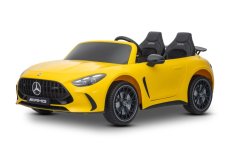 Beneo Elektrické autíčko Mercedes GT63 AMG 24V s pohonom 4x4, žlté, Dvojmiestne, Nastaviteľné sedadlo šoféra, Mäkké EVA kolesá, 2,4 GHz diaľkové ovládanie, USB/Bluetooth, 200W motory, Odpruženie, Lítiová batéria, LED svetlá