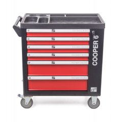 Dielenský vozík G21 Cooper 6, čierno-červený