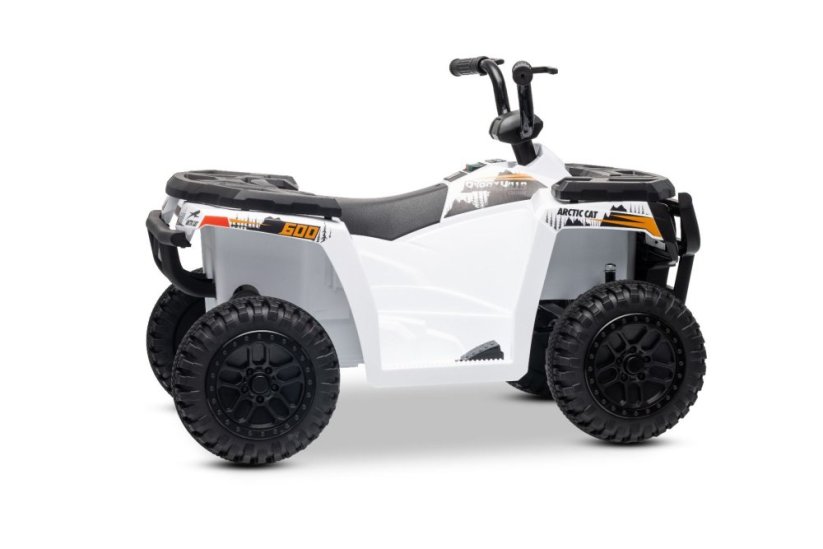 Elektrická štvorkolka Beneo Arctic Cat 12V so zadným pohonom, biela, LED svetlá, Lítiová batéria, 2 x 25W motor, Originál Licencia