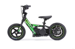 Detské elektrické odrážadlo RIRIBIKE RTX3 24V (12”), zelené, Lítiová batéria, 100W motor, Kotúčová brzda, Nastaviteľné mäkké PU sedadlo