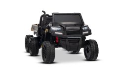 Beneo Farmárske elektrické autíčko RIDER 6X6 24V s pohonom štyroch kolies 4X 200W, Dvojmiestne, čierne, Lítiová batéria, EVA kolesá, Koženkové dvojsedadlo, Odpružené nápravy, 2,4 GHz Diaľkový ovládač, MP3 s USB