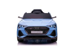 Elektrické autíčko Audi E-tron Sportback 12V, modré, široké jednomiestne sedadlo s trojbodovým pásom, 2,4 GHz diaľkové ovládanie, USB/AUX Vstup, Odpruženie, Lítiová batéria, LED svetlá, 2 X 25W Motor, ORIGINÁL licencia