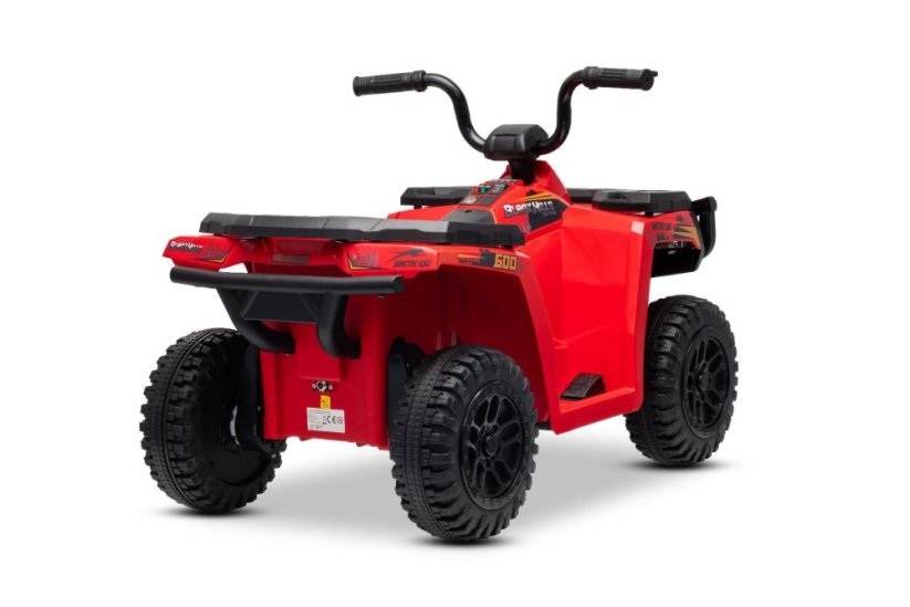Elektrická čtyřkolka Beneo Arctic Cat 12V se zadním pohonem, červená, LED světla, lithiová baterie, 2 x 25W motor, originální licence