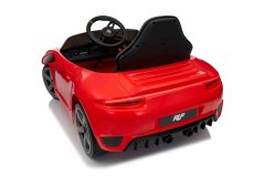 Beneo Elektrické autíčko RUF GT 12V, červené, Otváracie dvere, 2.4 GHz diaľkové ovládanie, LED svetlá vpredu aj vzadu, USB/Aux Vstup, Lítiová batéria, 2 X 35W motor, ORIGINÁL licencia