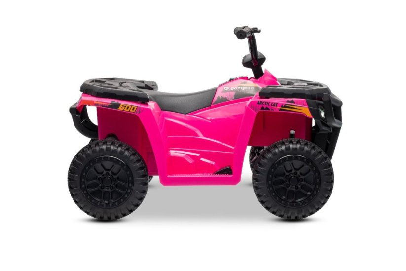 Elektrická čtyřkolka Beneo Arctic Cat 12V se zadním pohonem, růžová, LED světla, lithiová baterie, 2 x 25W motor, originální licence