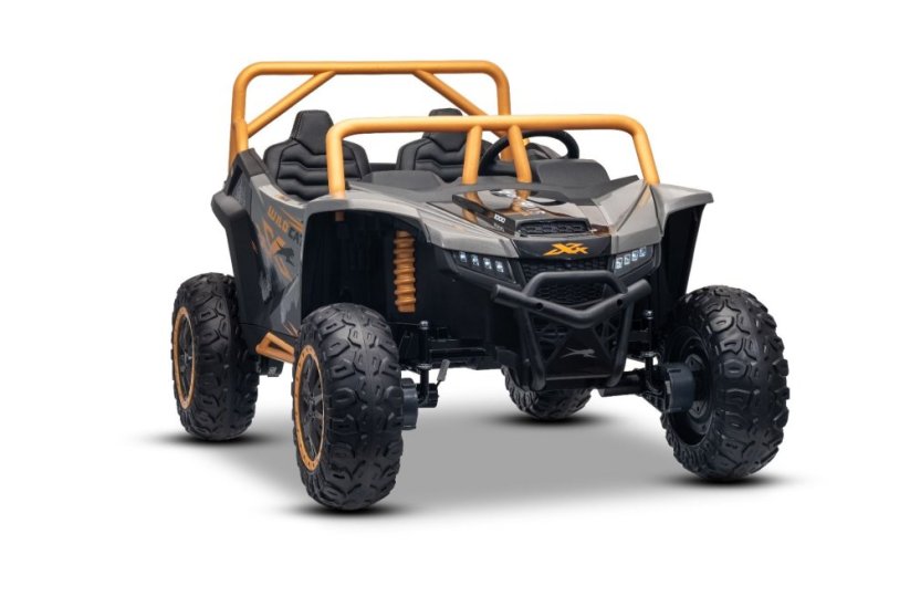 Elektrická buggy Arctic CAT XXL 4x4 24V, šedá, dvoumístná, měkká EVA kola, výkonné motory, lithiová baterie, MP3 přehrávač s Bluetooth, odpružená zadní náprava, koženková sedadla, originální licence