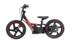 Dětské elektrické odrážedlo RIRIBIKE RTX6 24V (16”), červené, Lithiová baterie, 250W Motor, Kotoučová brzda, Nastavitelné měkké PU sedátko