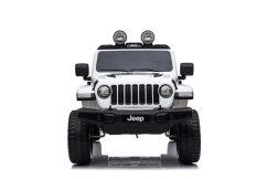 Beneo Elektrické autíčko JEEP Wrangler, Jednomístné, Bílé, Koženková sedadla, Rádio s Bluetooth přehrávačem, SD/USB vstup, Pohon 4x4, Lithiová baterie, EVA kola, Odpružená náprava, 2,4 GHz Dálkové Ovládání