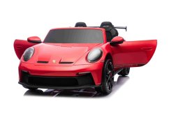 Beneo Elektrické autíčko Porsche 911GT3 24V s pohonom 4x4, červené, Dvojmiestne sedadlo, 2,4 GHz diaľkové ovládanie, USB/AUX Vstup, 200W motory, Odpruženie, Lítiová batéria, LED svetlá vpredu aj vzadu, ORIGINÁL licencia