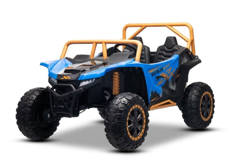 Elektrická buggy Arctic CAT XXL 4x4 24V, modrá, dvoumístná, měkká EVA kola, výkonné motory, lithiová baterie, MP3 přehrávač s Bluetooth, odpružená zadní náprava, koženková sedadla, originální licence