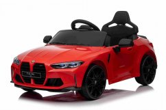 Beneo Elektrické autíčko BMW M4, červené, 2,4 GHz dálkové ovládání, USB/Aux Vstup, odpružení, 12V baterie, LED Světla, 2 X MOTOR, ORIGINAL licence