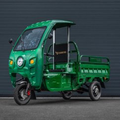Elektrická nákladní tříkolka Leramotors Cargo G1 1000W s kabinou - Tuk Tuk zelená