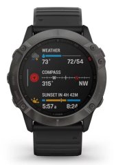 Garmin FÉNIX 6X SAPPHIRE CARBON GRAY DLC, black band