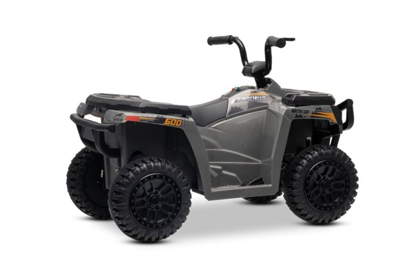 Elektrická čtyřkolka Beneo Arctic Cat 12V se zadním pohonem, šedá, LED světla, lithiová baterie, 2 x 25W motor, originální licence