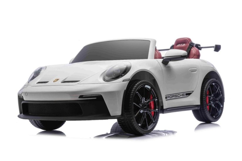 Beneo Elektrické autíčko Porsche 911GT3 24V s pohonom 4x4, biele, Dvojmiestne sedadlo, 2,4 GHz diaľkové ovládanie, USB/AUX Vstup, 200W motory, Odpruženie, Lítiová batéria, LED svetlá vpredu aj vzadu, ORIGINÁL licencia