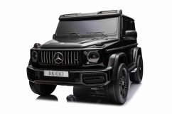 Beneo Elektrické autíčko Mercedes-Benz G63 AMG 4x4² Dvoumístné 24V, černé lakované, MP4 Přehrávač s USB/AUX vstupem, Pohon 4x4, Baterie 24V/7Ah, 4 x 200W Motory, EVA kola s odpružením, Koženková sedadla, Dálkový ovladač