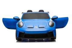 Beneo Elektrické autíčko Porsche 911GT3 24V s pohonom 4x4, modré, Dvojmiestne sedadlo, 2,4 GHz diaľkové ovládanie, USB/AUX Vstup, 200W motory, Odpruženie, Lítiová batéria, LED svetlá vpredu aj vzadu, ORIGINÁL licencia