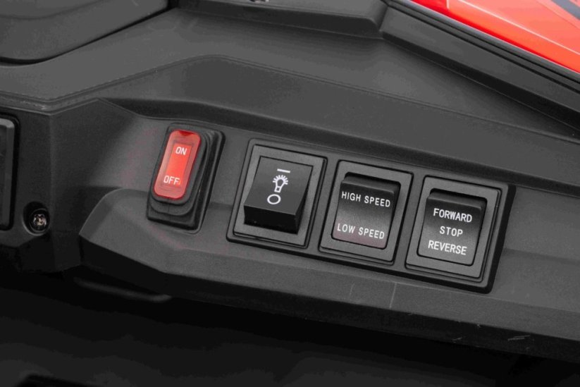 Elektrické auto Beneo T-REX Ride 4x4 dvoumístné 24V, černé, MP3 přehrávač se vstupem USB/AUX, pohon 4x4, lithiová baterie, odpružení, dálkové ovládání, LED světla