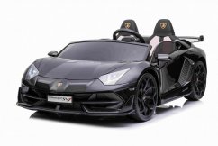 Beneo Elektrické autíčko Lamborghini Aventador 24V Dvoumístné, černé lakované, 2,4 GHz DO, Měkké PU Sedadla, LCD Displej, odpružení, vertikální otvírací dveře, měkké EVA kola, 2 X 45W MOTOR, ORIGINAL licence