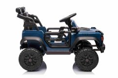 Elektrické autíčko Beneo Ford Bronco s pohonom zadných kolies s licenciou (Jednomiestne), modré, Lítiová batéria, Vysoký podvozok, široké sedadlo, Odpružená zadná náprava, 2,4 GHz Diaľkový ovládač, MP3 prehrávač so vstupom USB, LED