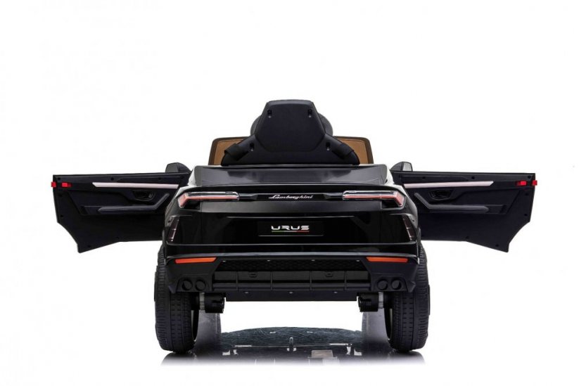Beneo Elektrické autíčko Lamborghini Urus, 12V, 2,4 GHz dálkové ovládání, USB / SD Vstup, odpružení, otevírací dveře, měkké EVA kola, 2 X MOTOR, černé, ORIGINAL licence