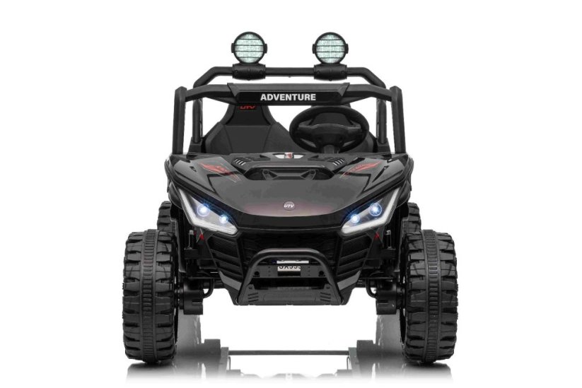 Elektrické auto Beneo T-REX Ride 4x4 dvoumístné 24V, černé, MP3 přehrávač se vstupem USB/AUX, pohon 4x4, lithiová baterie, odpružení, dálkové ovládání, LED světla