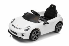 Beneo Elektrické autíčko RUF GT 12V, biele, Otváracie dvere, 2.4 GHz diaľkové ovládanie, LED svetlá vpredu aj vzadu, USB/Aux Vstup, Lítiová batéria, 2 X 35W motor, ORIGINÁL licencia