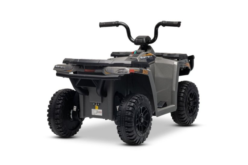Elektrická čtyřkolka Beneo Arctic Cat 12V se zadním pohonem, šedá, LED světla, lithiová baterie, 2 x 25W motor, originální licence