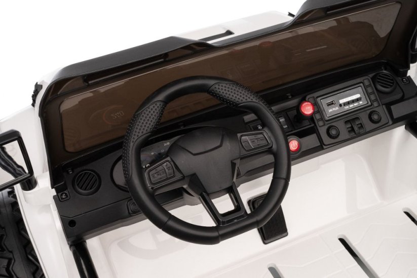 Elektrické autíčko Beneo Motors OFFRIDE 4x4² Dvojmiestne 12V, čierne, MP3 Prehrávač s USB/AUX vstupom, Pohon 4x4, Lítiová Batéria, EVA kolesá s odpružením, Diaľkový ovládač, LED Svetlá