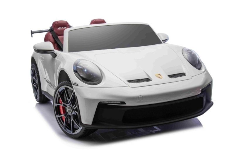 Beneo Elektrické autíčko Porsche 911GT3 24V s pohonom 4x4, biele, Dvojmiestne sedadlo, 2,4 GHz diaľkové ovládanie, USB/AUX Vstup, 200W motory, Odpruženie, Lítiová batéria, LED svetlá vpredu aj vzadu, ORIGINÁL licencia