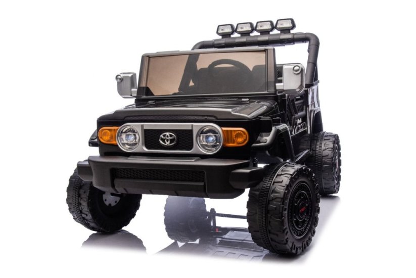 Beneo Elektrické autíčko Toyota FJ Cruiser XXL s pohonom 4x4, licencované (Dvojmiestne), čierne, Prenosná lítiová batéria, Vysoký podvozok, Dve sedadlá, Odpružená zadná náprava, 2,4 GHz Diaľkový ovládač, MP3 prehrávač s Bt, LED