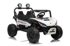 Elektrické auto Beneo T-REX Ride 4x4 dvoumístné 24V, bílé, MP3 přehrávač se vstupem USB/AUX, pohon 4x4, lithiová baterie, odpružení, dálkové ovládání, LED světla