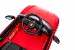 Elektrické autíčko Beneo Porsche Cayenne 12V s pohonem zadních kol a licencí (Jednomístné), červené, Lithiová baterie, široké sedátko, Odpružené nápravy, 2,4 GHz Dálkový ovladač, MP3 přehrávač se vstupem USB/AUX, LED světla