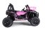 Beneo Elektrické autíčko UTV 24V, ružové, dvojmiestné, 2 x 200 W Motor, Lítiová batéria, EVA kolesá, odpružené nápravy, ektrická brzda, čalúnené sedadlo, 2,4 GHz DO, Dvojmiestne, USB, SD karta