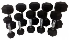 Sada jednoručných činiek Tunturi Hexa 1-10 kg (10 párov)
