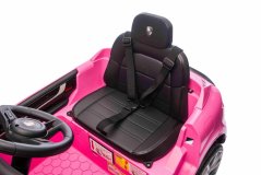 Elektrické autíčko Beneo Porsche Cayenne 12V s pohonem zadních kol a licencí (Jednomístné), růžové, Lithiová baterie, široké sedátko, Odpružené nápravy, 2,4 GHz Dálkový ovladač, MP3 přehrávač se vstupem USB/AUX, LED světla