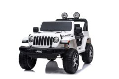 Beneo Elektrické autíčko JEEP Wrangler, Jednomístné, Bílé, Koženková sedadla, Rádio s Bluetooth přehrávačem, SD/USB vstup, Pohon 4x4, Lithiová baterie, EVA kola, Odpružená náprava, 2,4 GHz Dálkové Ovládání