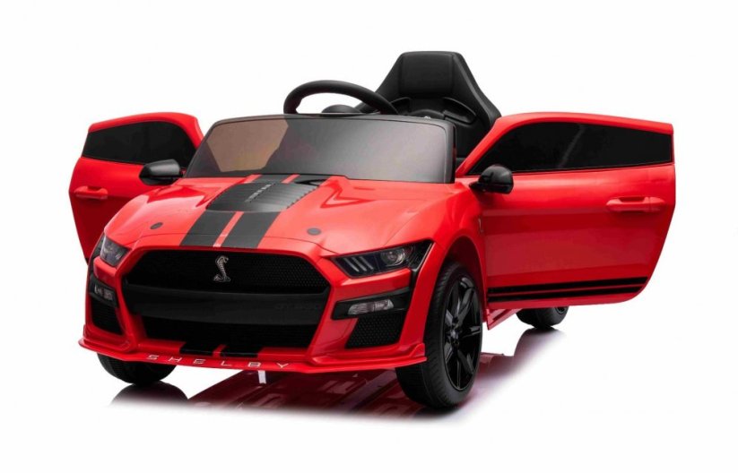 Beneo Elektrické autíčko Ford Shelby Mustang GT 500 Cobra, červené, 2,4 GHz dálkové ovládání, USB Vstup, LED Světla, 2 x 30W motor, ORIGINÁL licence