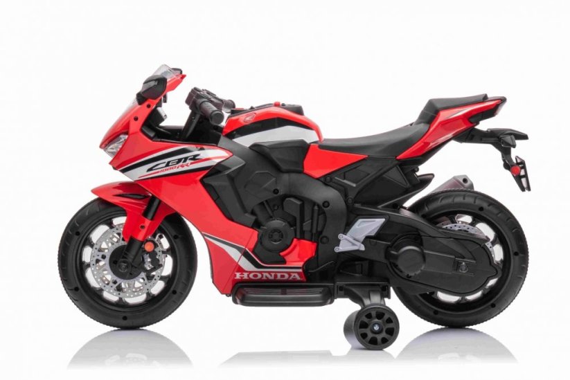 Beneo Elektrická Motorka HONDA CBR 1000RR Licencované 12V batéria Plastové kolesá 30W motor LED svetlá pevný rám pomocné kolieska červené