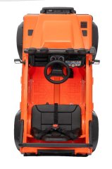 Beneo Elektrické autíčko Land Rover Defender 110 SVX 12V, oranžové, 4X4 pohon, LED svetlá, predné aj zadné odpruženie kolies, 2.4 GHz diaľkové ovládanie, USB/Aux Vstup, Bluetooth, Lítiová batéria, 4 X 25W motor, ORIGINÁL licencia