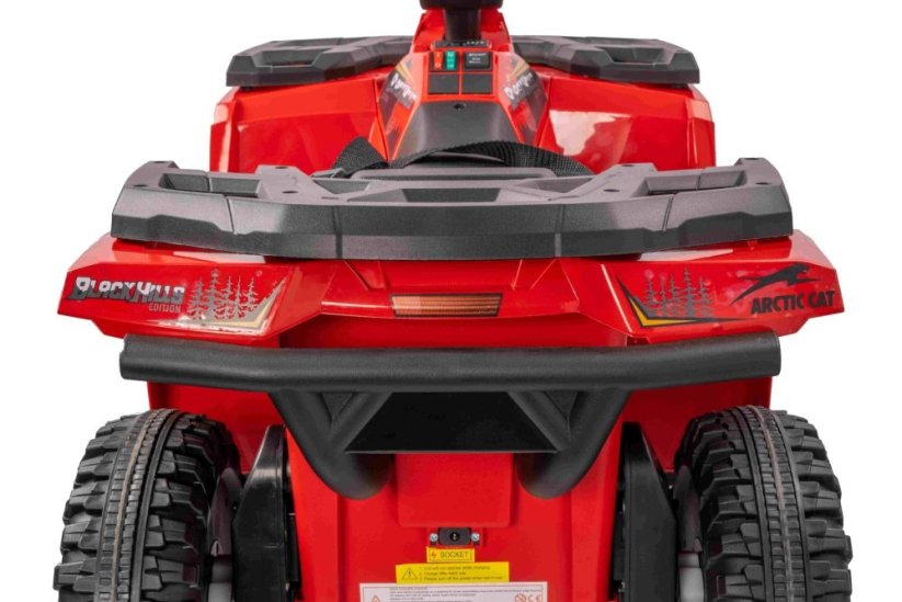 Elektrická čtyřkolka Beneo Arctic Cat 12V se zadním pohonem, červená, LED světla, lithiová baterie, 2 x 25W motor, originální licence