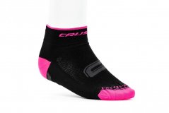 Cyklistické ponožky Crussis, černo-růžové